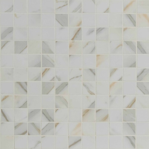 Ackland Astoria Vena 12 in. x 12 in. Polished Porcelain Stone Look Mosaic Floor and Wall Tile, 8PK AKN-P-ASVE2X2SQP-CA - main